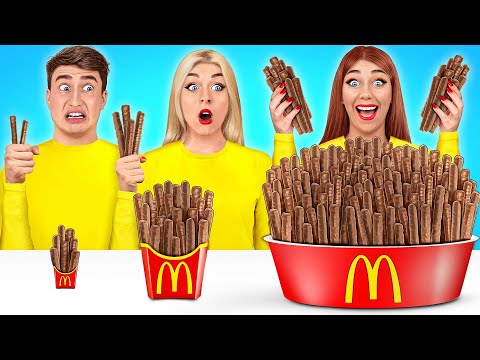 Big, Medium and Small Plate Challenge | Funny Food Recipes by TeenDO Challenge