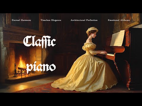 Classic piano pieces, women from the Victorian era studying classic harpsichord pieces