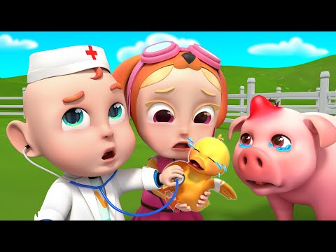 Animals Doctor Check Up Song | Baby Farm Animals Got a Boo Boo | Rosoo Nursery Rhymes & Kids Songs