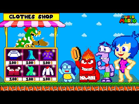 Super Mario Bros but. Team Inside Out Choose Clothes in Bowser's Shop !