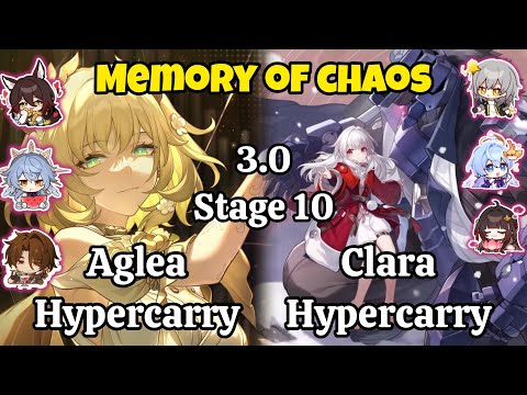 E0S0 Aglea Hypercarry & E1S2 Clara Hypercarry Memory of chaos stage 10 clear / Hsr