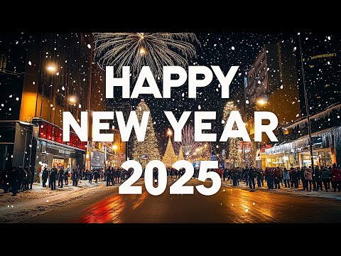 Merry Christmas and Happy New Year 2025 | Beautiful Fireworks Snowy Christmas