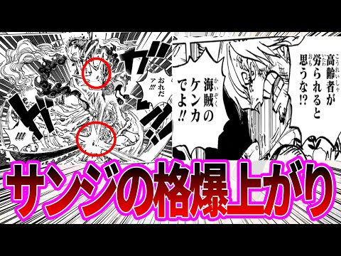 【最新1113話】ナス寿老に蹴りを入れダメージを与えるサンジを見て褒め称える読者の反応集【ワンピース反応集】