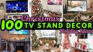 🎅🏼 Stunning 📺 TV STAND Christmas Decor Ideas for 2024 Beautiful Holiday LIVING ROOM Decorations