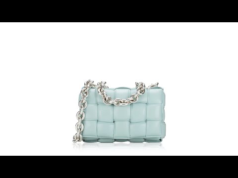 Bottega Veneta Lambskin Maxi Intrecciato Padded Chain Cassette Crossbody Spearmint