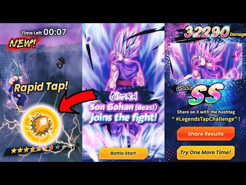 NEW ULTRA BEAST GOHAN SUPREME RAPID TAP CHALLENGE 🔥!! [Dragon Ball Legends]