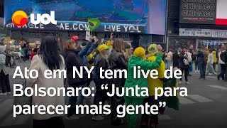 Bolsonaro participa por live de ato esvaziado em NY: 'Junta para parecer mais gente'