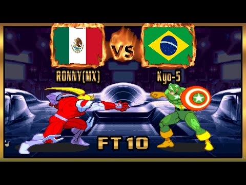 Marvel Super Heroes VS Street Fighter - RONNY(MX) (MEX) VS (BRA) Kyo-5 [mshvsf] [Fightcade] [FT10]