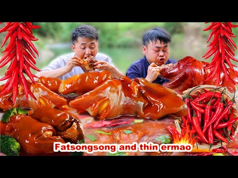 mukbang | Make super large cow hooves delicious  | Chinese food | songsong and ermao