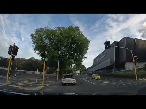 Late afternoon drive at Hamilton City CBD, Waikato, New Zealand