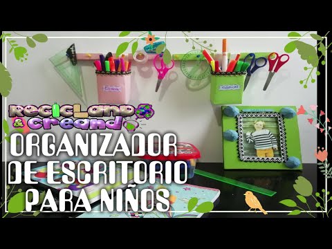 ORGANIZADOR DE ESCRITORIO PARA NIÑOS / PORTALAPIZ / PORTALAPICES /  MATERIAL RECICLADO / RECICLABLE