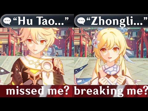 ZHONGLI VS HU TAO Optional Dialogue Cutscene Genshin Impact 5.3 Lantern Rite 2025 | Aether x Lumine