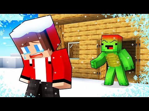 Mikey Kicked JJ Out in the Winter in Minecraft (Maizen)