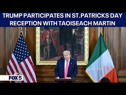 President Donald Trump participates in a St. Patrick's Day Reception with Taoiseach Micheál Martin