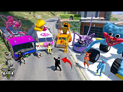 ကျနော် Poppy Playtime စူပါကားတွေကို ခိုးခဲ့တယ် | I stole Poppy Playtime Cars in GTAV | SMART On Live