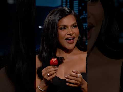 Jimmy & Mindy Kaling try the viral $19 strawberry! 🍓#Kimmel