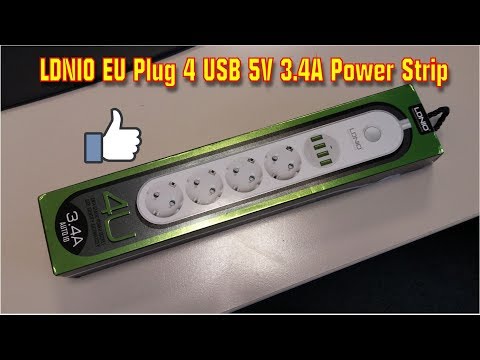 LDNIO EU Plug 4 USB 5V 3.4A Power Strip Portable Socket for Mobile Phone