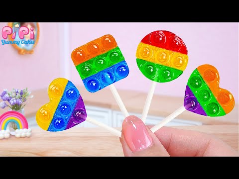 Ultimate Mini Jelly💘How To Make Miniature Rainbow POP IT Jelly Sticks Recipe🌈Pipi Yummy Cake