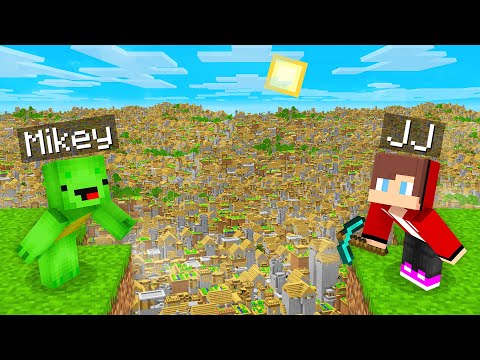 JJ and Mikey Found ENDLESS INFINITE VILLAGE in Minecraft - Maizen