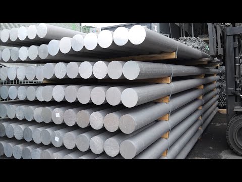 Great process of mass-producing aluminum pipes. Large-scale aluminum extrusion plant in Korea