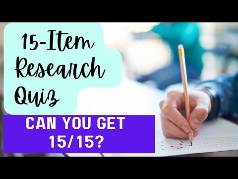 Research quiz: Can you get 15/15 | Basic concepts