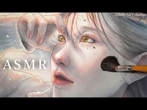 【ASMR】光舞い散る水彩画を描く🌸Watercolor Painting, A Break in the Cloudy Sky