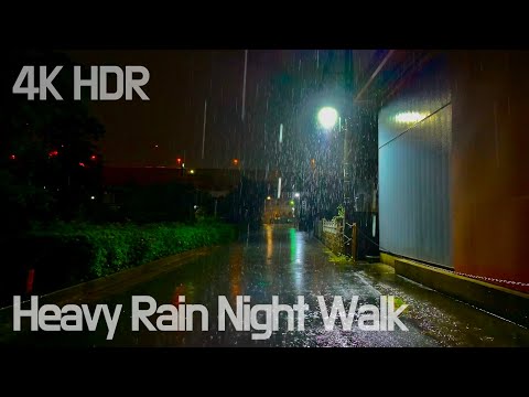 [ASMR] Heavy Rain Night Walk in Tokyo: Immersive Street Sounds | Relaxing Natural City Ambience