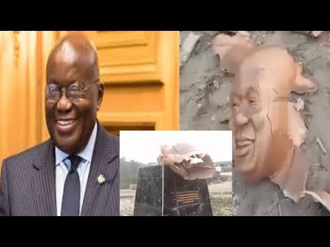 Break : Statue of former President Addo show boy Destroyed this morning