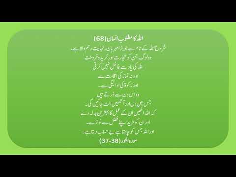 ALLAH KA MATLOOB INSAN 68/90 QURAN SURAH NOOR 37 38 ONLY URDU TRANSLATION FULL HD