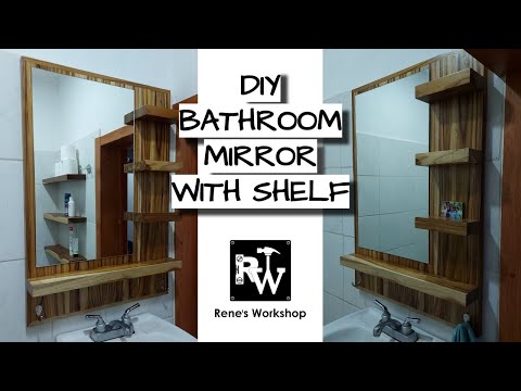 DIY Bathroom Mirror with Shelf | Rene's Workshop