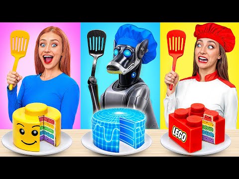 Me vs Grandma Cooking Challenge With Robot Dog | Funny Food Challenges by Multi DO Smile