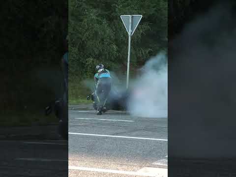 Biker tries to show off but FAILS!