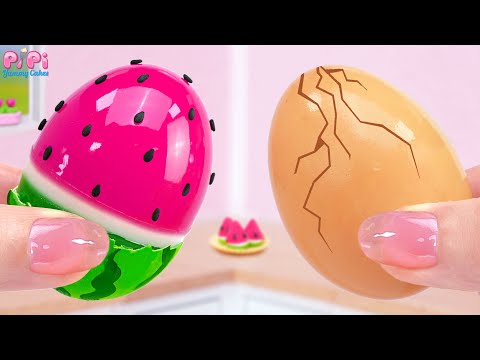 Let's Make Jelly For New Year👋 How To Make Yummy Miniature Watermelon Jelly Egg🍯 Pipi Yummy Cakes