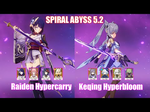 C0 Raiden Hypercarry & C5 Keqing Hyperbloom | Spiral Abyss 5.2 | Genshin Impact