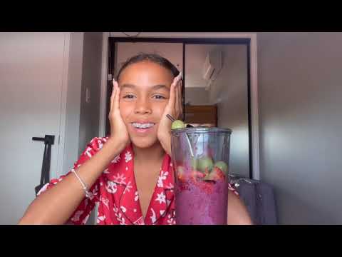 drinking a smoothie with a QnA