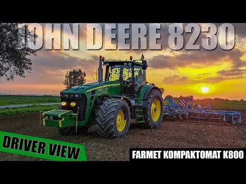 John Deere 8230 & Farmet Kompaktomat K800 | GoPro/driver view