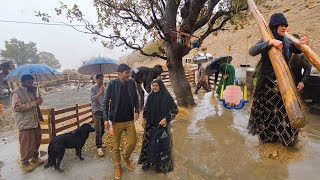 Hassan's Return🧑🏻‍🎓: From University to Farm Amidst a Fierce Rainstorm🛖❄️