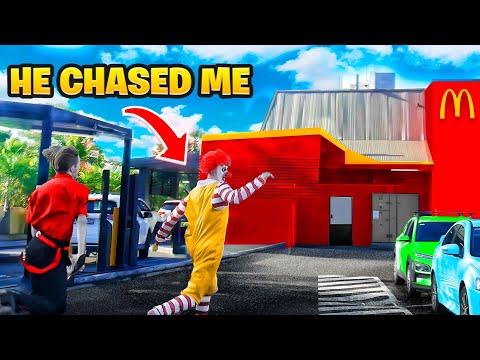 Ronald McDonald Getting Chased By McDonald's Employee!