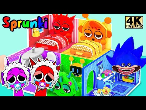 Build HELP Incredibox Sprunki but Shin Sonic 5 Color House with Two Bedroom, Kitchen from Cardboard