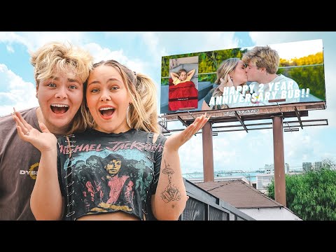 SURPRISING GIRLFRIEND WITH EMBARRASSING BILLBOARD!!