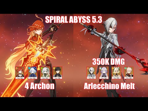 4 Archon & C0 Arlecchino Melt | Spiral Abyss 5.3 | Genshin Impact