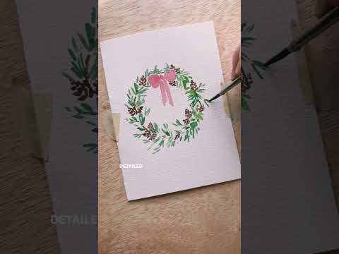 Day 5 of watercolor holiday card making: painting wreaths 🎄