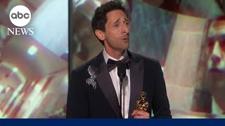 Oscars 2025: Adrien Brody accepts award for best actor in 'The Brutalist'