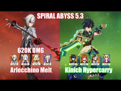 C0 Arlecchino Melt & C0 Kinich Hypercarry  | Spiral Abyss 5.3 | Genshin Impact