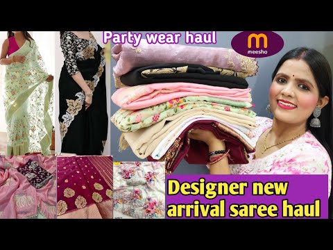 Meesho NEW ARRIVAL Designer Sarees Haul/Jimmy choo/Party wear/ Wedding Saree Haul New collection