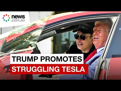 President Trump's awkward sales pitch to promote Elon Musk's Tesla