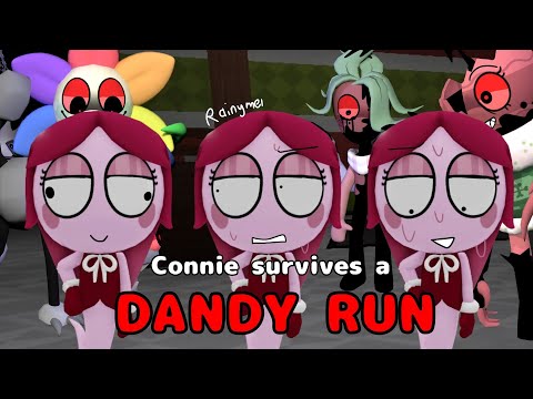 🌈CONNIE SURVIVES A DANDY RUN🌻 //dandys world trio run// (floor 20) // #rainymellie