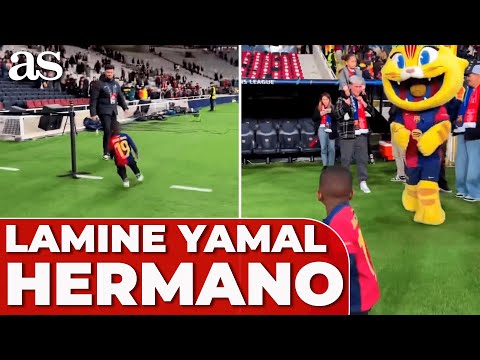 El HERMANO PEQUEÑO de LAMINE YAMAL 'HUYENDO' de la MASCOTA del BARÇA