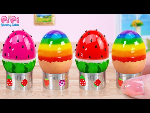 DIY Watermelon Jelly Dessert👋How To Make Miniature Rainbow Watermelon Jelly Ideas🌈Pipi Yummy Cakes