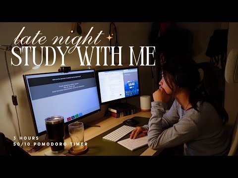 (3 AM) 3 HR STUDY WITH ME | med school final exam cram :') 50/10 pomodoro